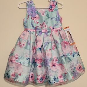 Jona Michelle Mint and Pink Floral Dress